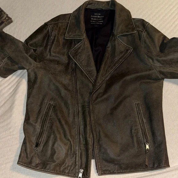 Lucky Brand Men's Dark Brown Leather Jacket
